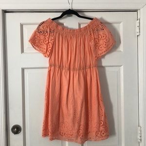 Miss Kelly Peach Crochet On/Off Shoulder Dress S